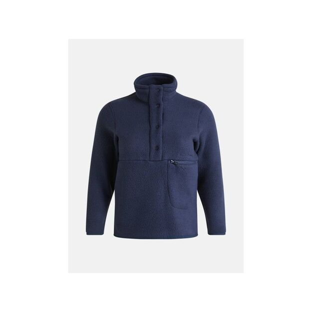 Peak Performance W Fleece Snap T Neck sweatshirt blue