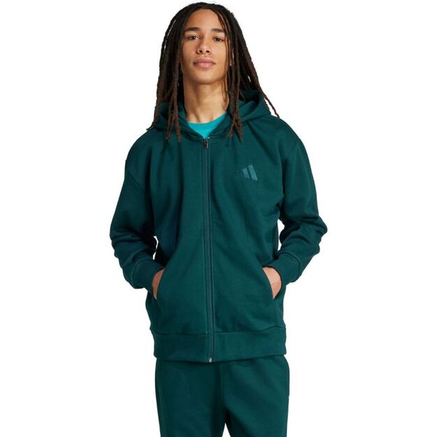 Men\ s adidas ALL SZN Fleece Full-Zip Sweatshirt Green JX5101