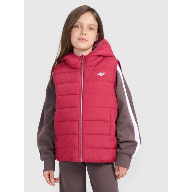 Girls\  down vest with synthetic filling 4F 4FJRAW25TVJAF322-54S