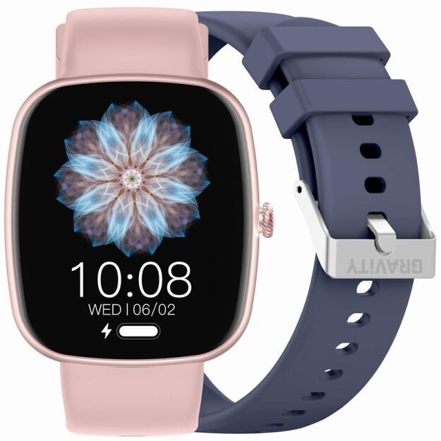 GRAVITY GT18-3 Women\ s Smartwatch Pink Silicone Strap + Navy Blue Strap