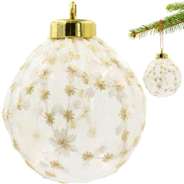 SAFE PLASTIC BALL 8 CM LACE DECORATION MICA STAR