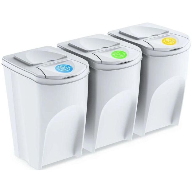GARBAGE BINS 35 L SORTIBOX SET 3 PCS. GREY