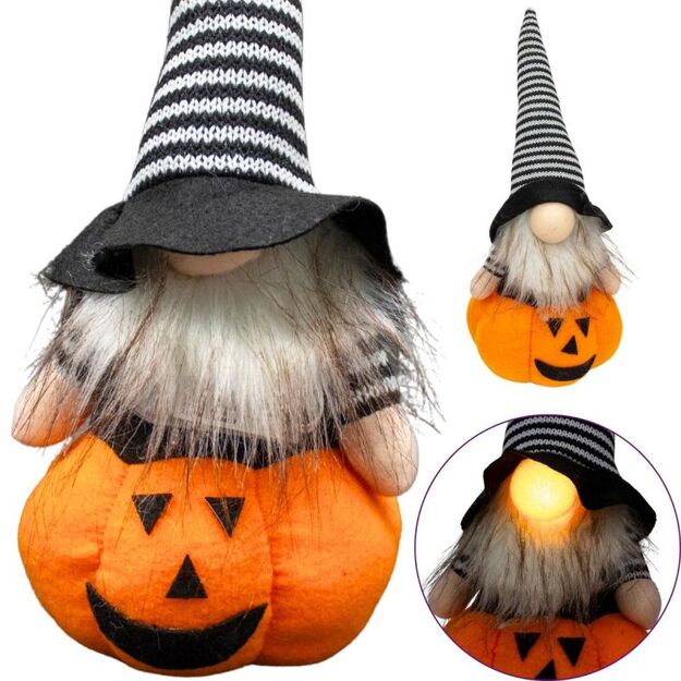 DECORATIVE PUMPKIN FIGURE 35CM LED HALLOWEEN ORANGE