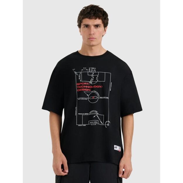 Men\ s oversized printed T-shirt 4F 4FRAW25TTSHM3257-20S
