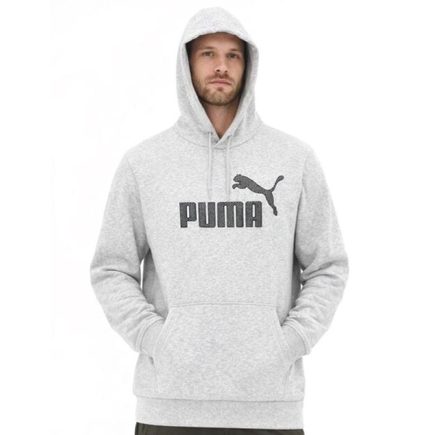 Puma men\ s gray fashionable cotton kangaroo sports hoodie