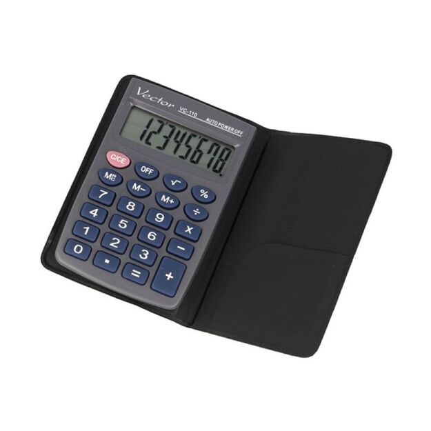 Vector KAV VC-110III Pocket Calculator, 8-digit, 58x88mm, gray