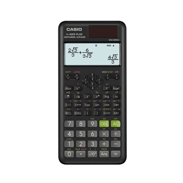 CASIO FX-85ESPLUS-2 B SCIENTIFIC CALCULATOR 252 FUNCTIONS, 77X162MM, CARDBOARD BOX, BLACK