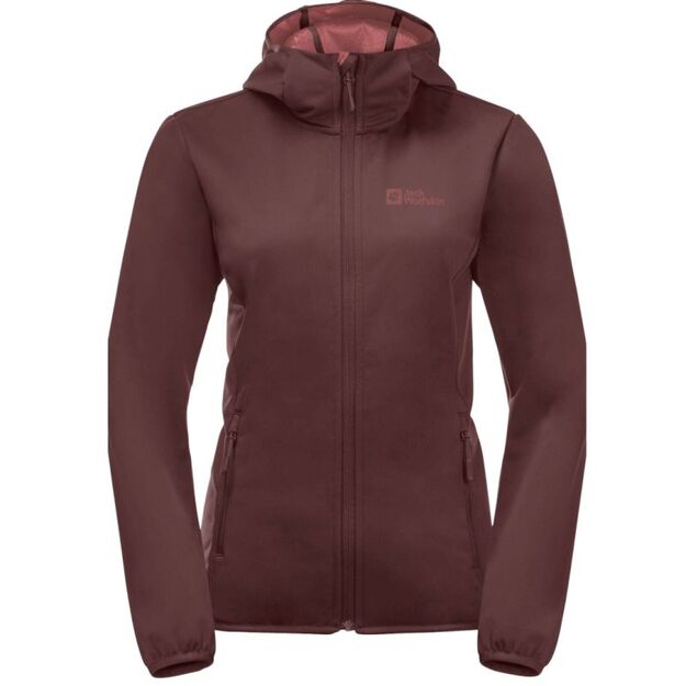 Jack Wolfskin Windhain Hoody W women\ s softshell jacket with hood, red (1307481_2866)