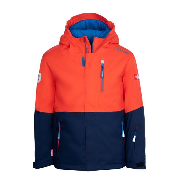 Trollkids Kids Hallingdal Jacket Outdoor Orange/Navy (226-705)