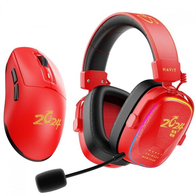 Havit H2039BG Gaming Headphones (Red-Black)