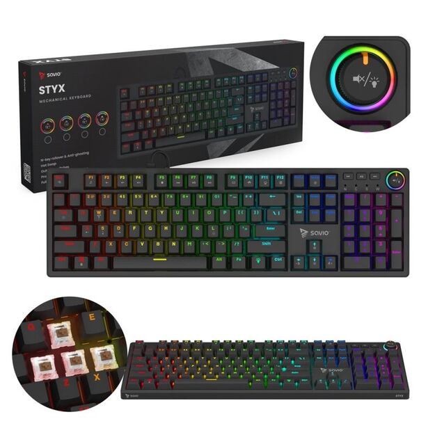 SAVIO MECHANICAL KEYBOARD STYX OUTEMU BROWN HOT SWAP RGB