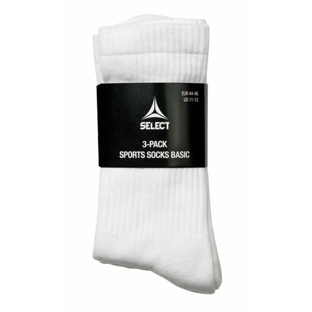 SELECT white short soccer training socks 3-pack