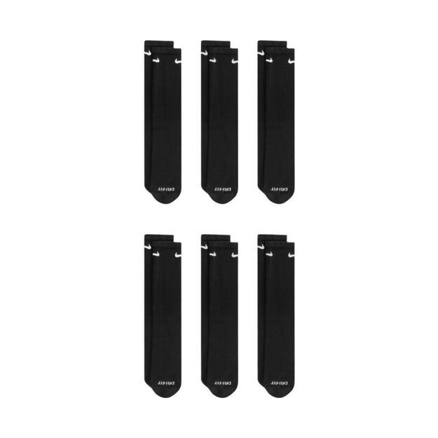 Nike Everyday Plus Cush Socks 6 Pairs Black SX6897 010