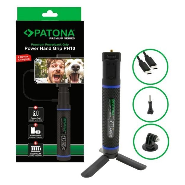 PATONA Premium Grip Power Hand PH10 with built-in power bank