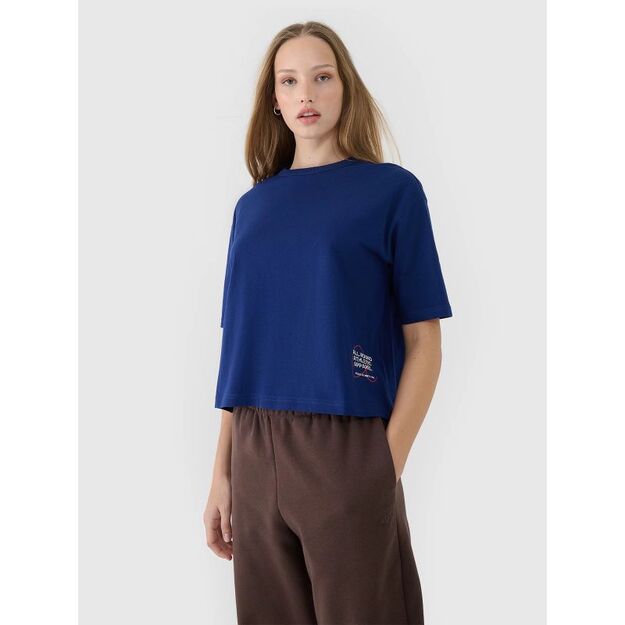 Women\ s oversize printed T-shirt 4F 4FWSS25TTSHF1971-30S