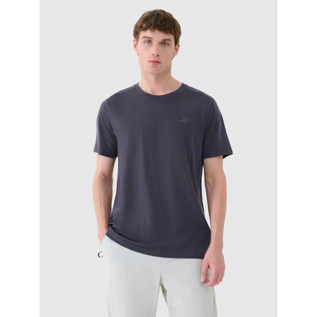 Men\ s Merino Wool Trekking T-shirt 4F 4FWSS25TFTSM1268-22S