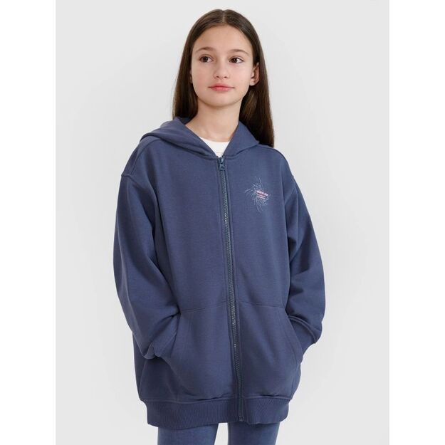 Girls\  sweatshirt with a hood, 4F 4FJWSS25TSWSF1482-22S