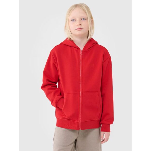 Boys\  sweatshirt with a hood, zip-up, 4F 4FJWSS25TSWSM1851-62S