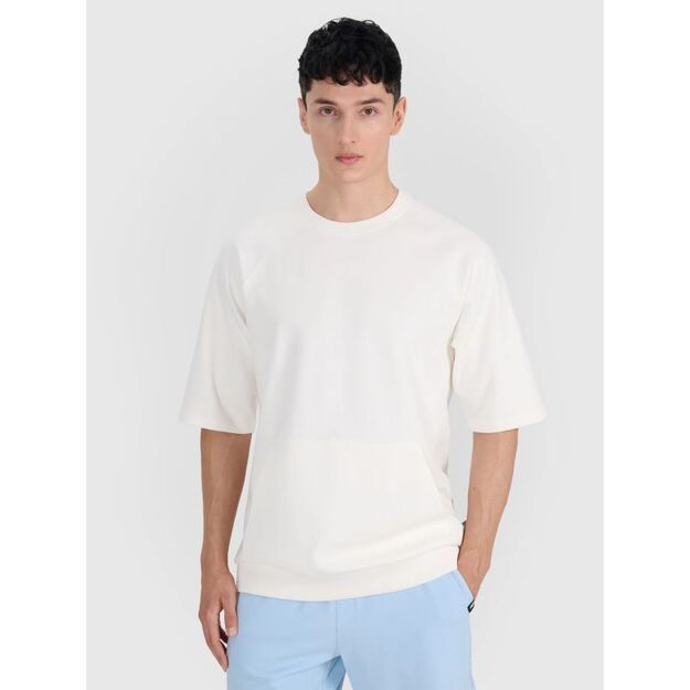 Men\ s short-sleeved sweatshirt without hood 4F 4FRSS25TSWSM2114-11S