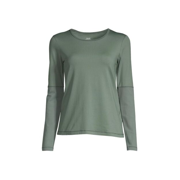 CASALL Essential Mesh Detail Long Sleeve dusty green T-shirt
