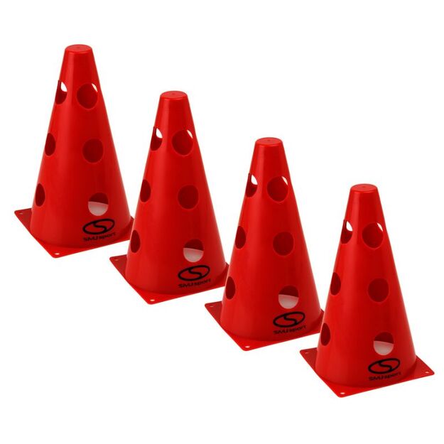 Set of 4 training cones - 23 cm red / PT4-12WH-R