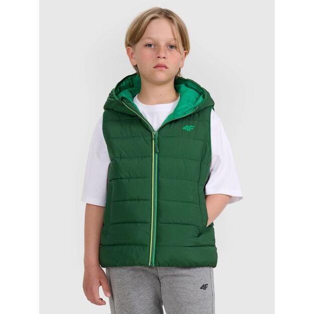 Boy\ s down vest with synthetic filling 4F 4FJRAW25TVJAM324-41S