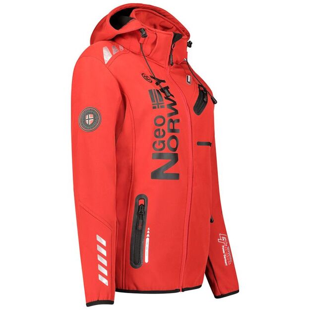 Geographical Norway Reine Red/Black LADY 007 Women\ s Hooded Softshell Jacket (WU8187F/GNO-RED-BLACK)/WU8088