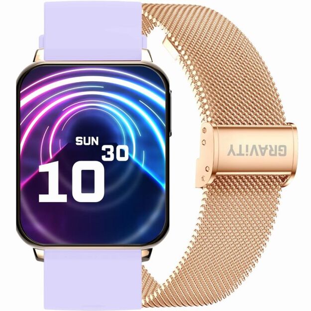 Smartwatch Gravity Rose Gold Purple 2 Straps GT17-3