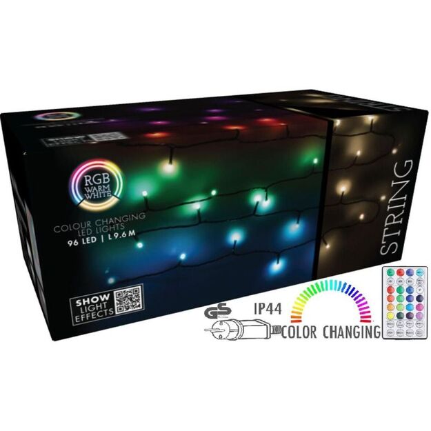CHRISTMAS TREE LIGHTS 96 LED RGB LIGHT CHAIN WITH REMOTE CONTROL