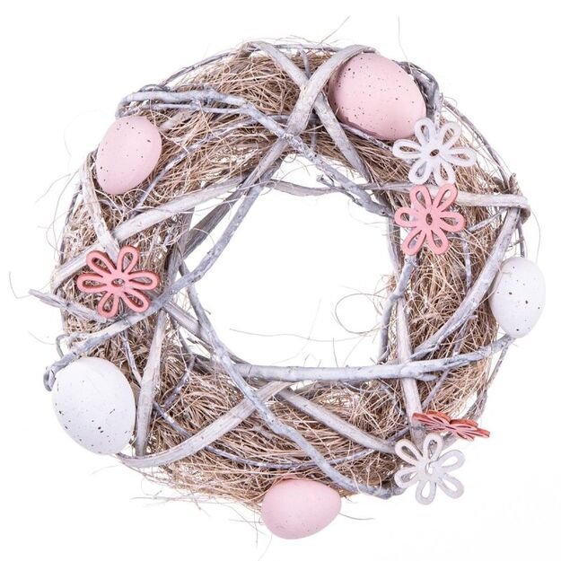 DECORATIVE WREATH GRAY DIAMETER 24CM