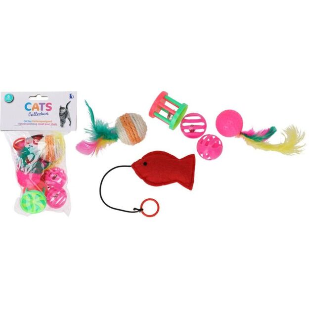 SET OF 6 CAT TOYS