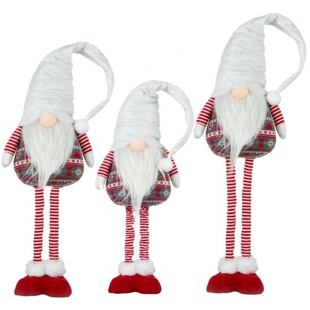 GNOME ON TELESCOPIC LEGS WHITE 80-115CM