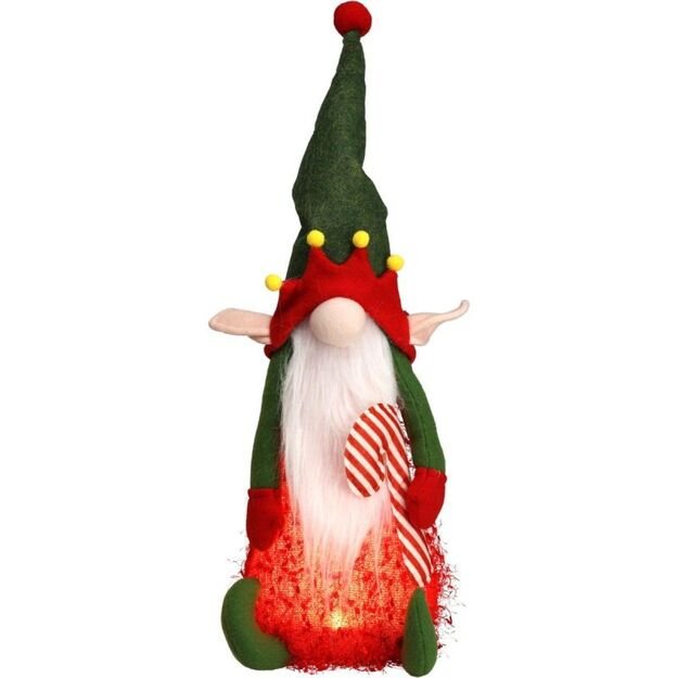DECORATIVE PLUSH ELF FIGURE LED 51CM