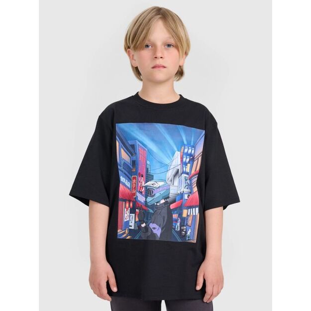 Boy\ s oversize T-shirt with print 4F 4FJRAW25TTSHM3061-20S