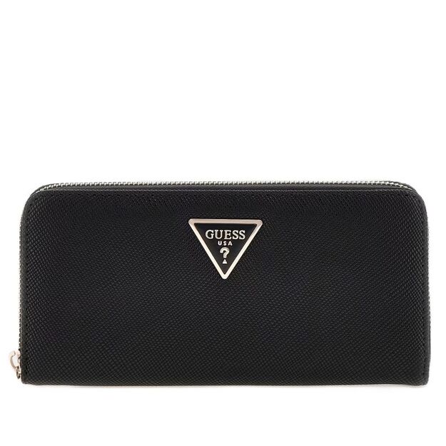 GUESS WOMEN\ S WALLET BLACK WITH TRIANGULAR LOGO LAUREL II