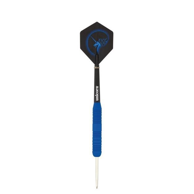 Steel tip darts Unicorn Core Plus - Blue Rubberised Brass 21g:8650|23g:8651|25g:8652