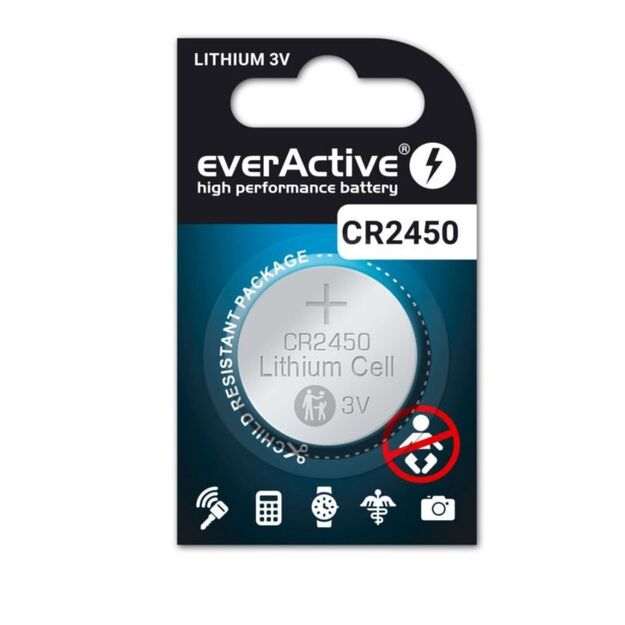 CR 2450 Lithium EVERACTIV Battery 5 pcs