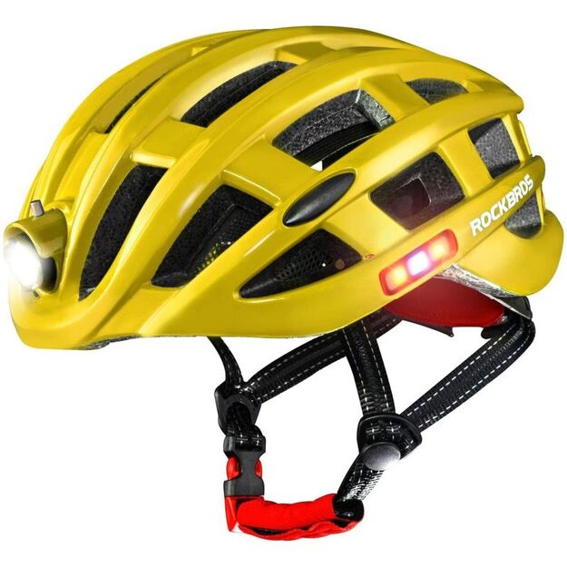 Rockbros MTB bike helmet with light yellow 57-62cm