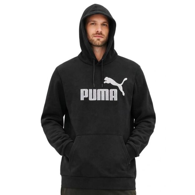 Puma men\ s black fashionable cotton kangaroo sports hoodie