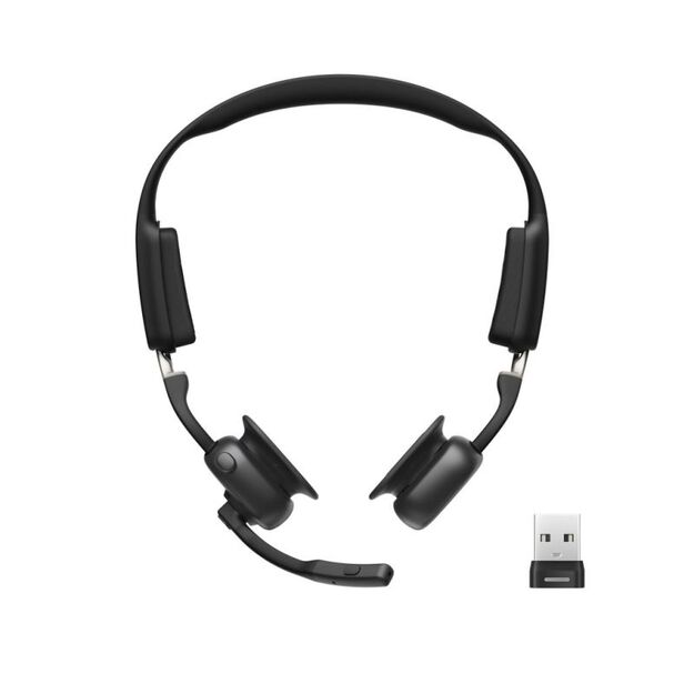 Shokz OpenMeet mic-ANC USB-C wireless bone conduction headphones + USB-A adapter black