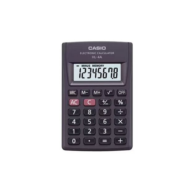 CASIO HL-4A-B Pocket Calculator 8-digit 56x87mm black