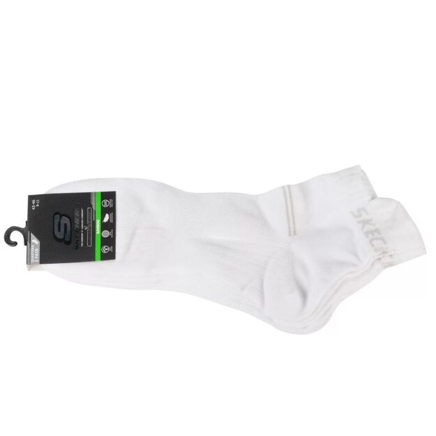 Skechers 3PPK Bamboo Mesh Quarter Socks SK42056-1006 White 43-46