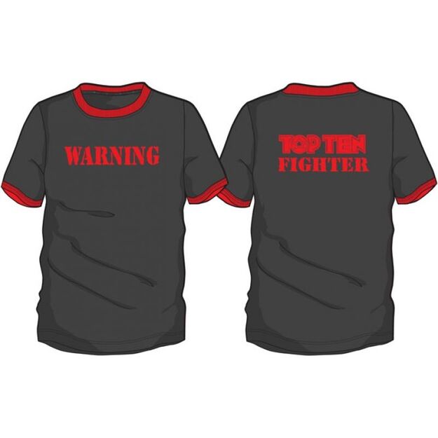 TOP TEN  WARNING  T-shirt, XL, black