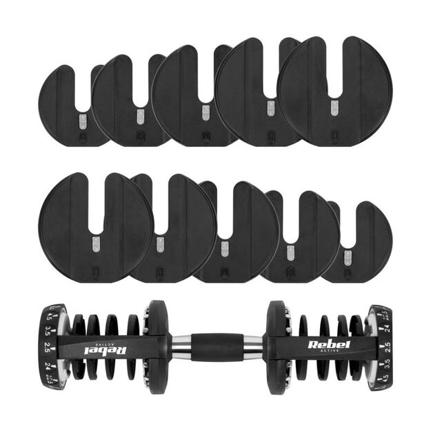 Cast iron adjustable dumbbell 24 kg REBEL ACTIVE