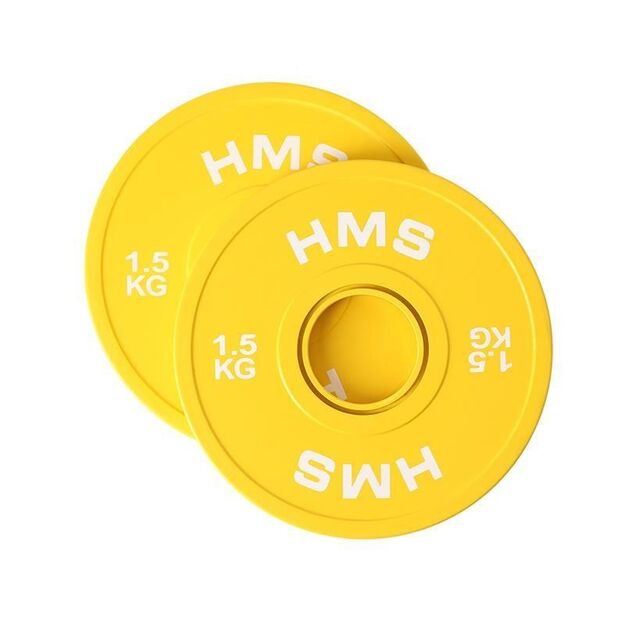 Olympic Bumper Plate 2x1.5kg Yellow HMS CBRS15