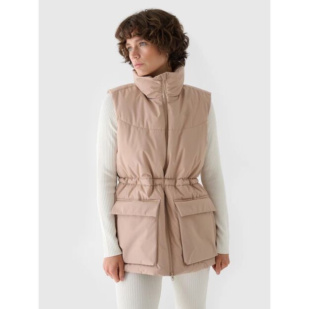 Women\ s down vest with synthetic filling 4F 4FWAW24TVJAF135-83S