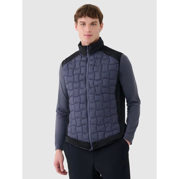 Men\ s down trekking vest with Primaloft filling Black 4F 4FWSS25TVJAM177-22S