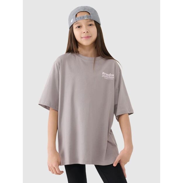 Girls\  oversize T-shirt with print 4F 4FJRSS25TTSHF2586-83S