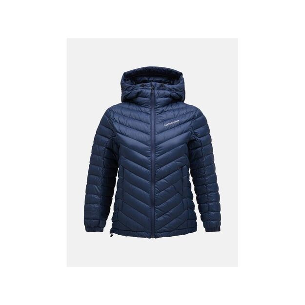 Peak Performance W Frost Down Hood Jacket Navy Blue