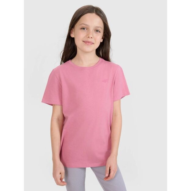 Regular plain girls\  T-shirt 4F 4FJWSS25TTSHF2177-56S